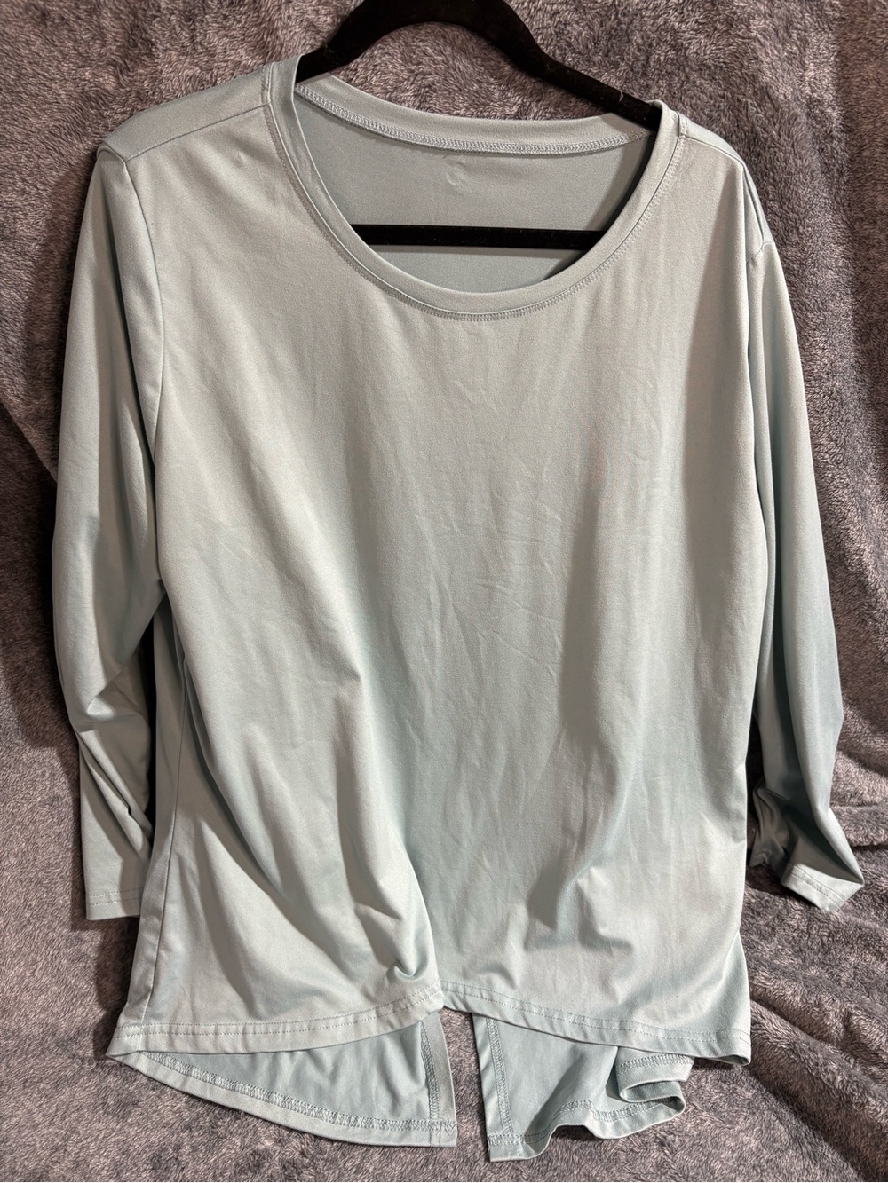 Women’s Long Sleeve Crewneck Top in Light Sage - Classic Active Tee 2XL